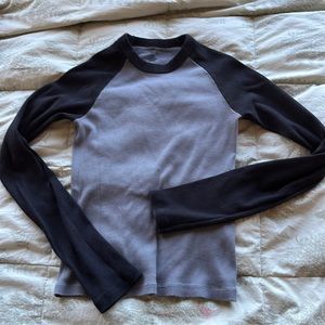 Brandy Melville Bella Top Grey and Black